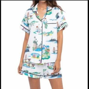 Katie Kime Scenic California Etoile Print Pajama Short Set